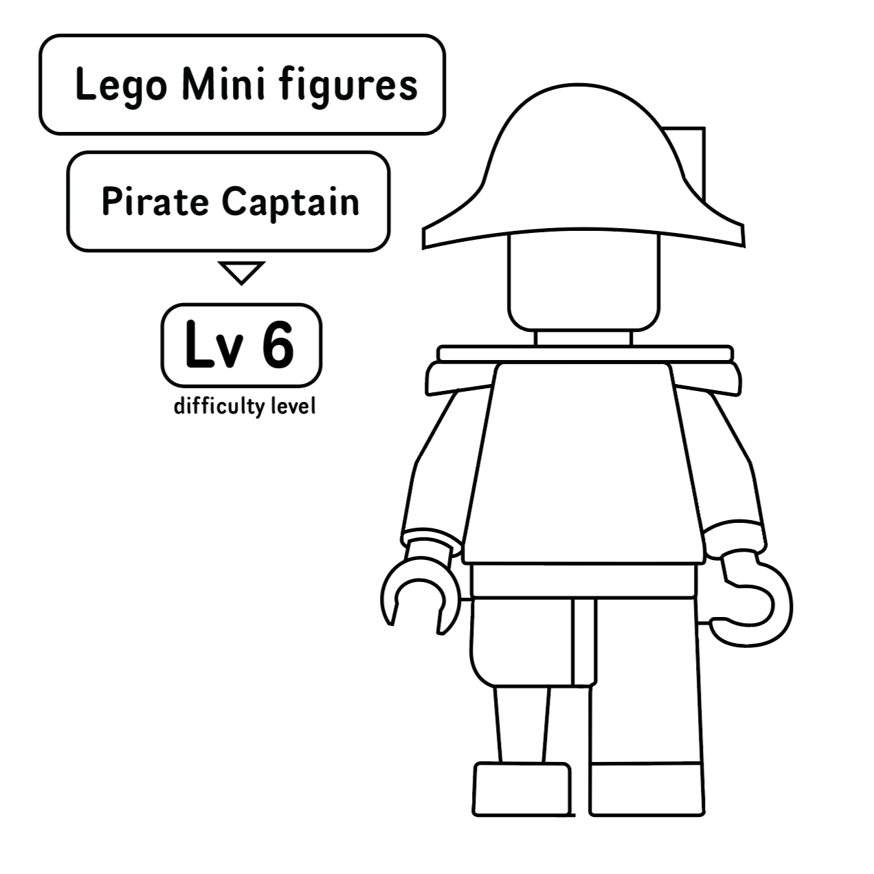 Lego Pirate Captain Minifigure Inspired Stained Glass Pattern lego-pirate-captain-minifigure-inspired-stained-glass-pattern