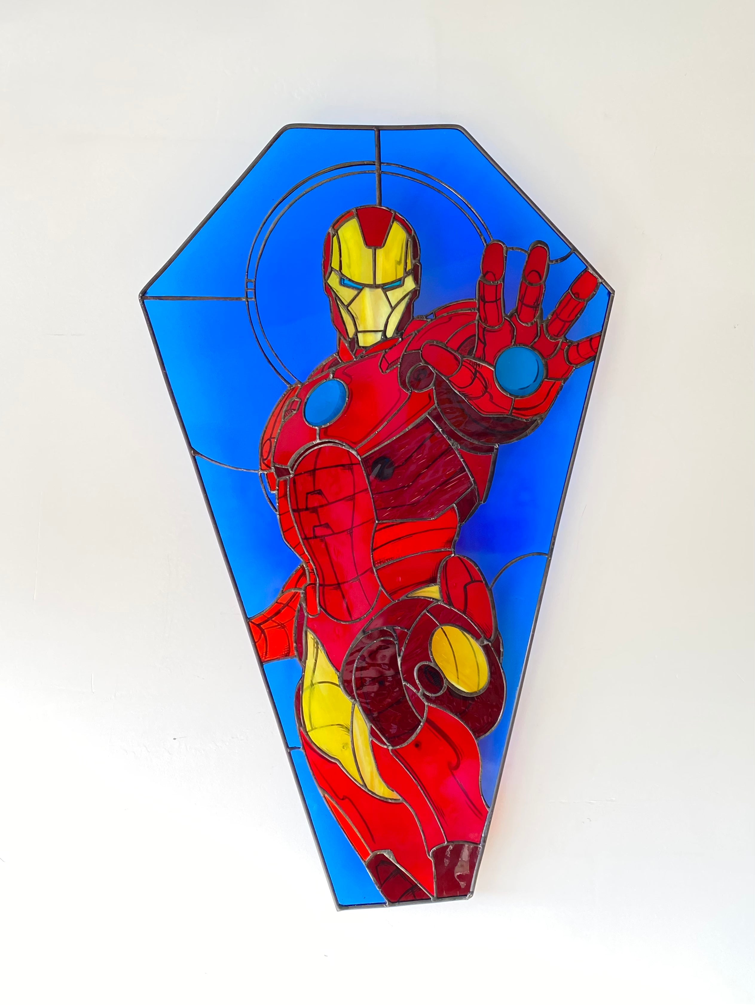 Heroes Never Die Iron Man Inspired Stained Glass Art