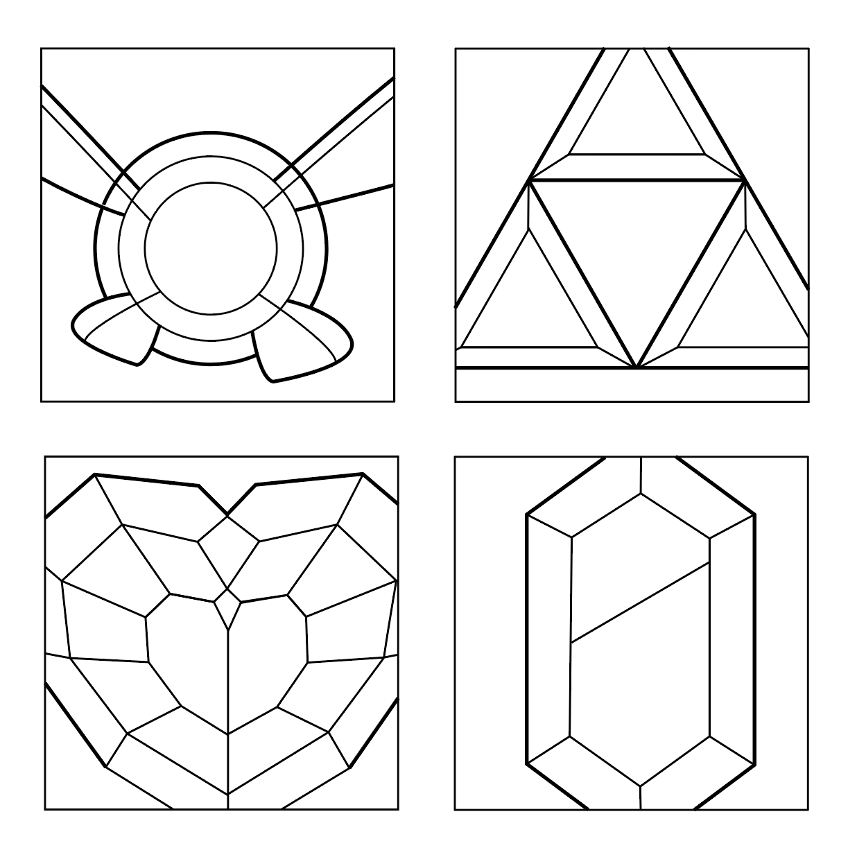 The Legend of Zelda Inspired Stained Glass Pattern Pack (Set of 4)