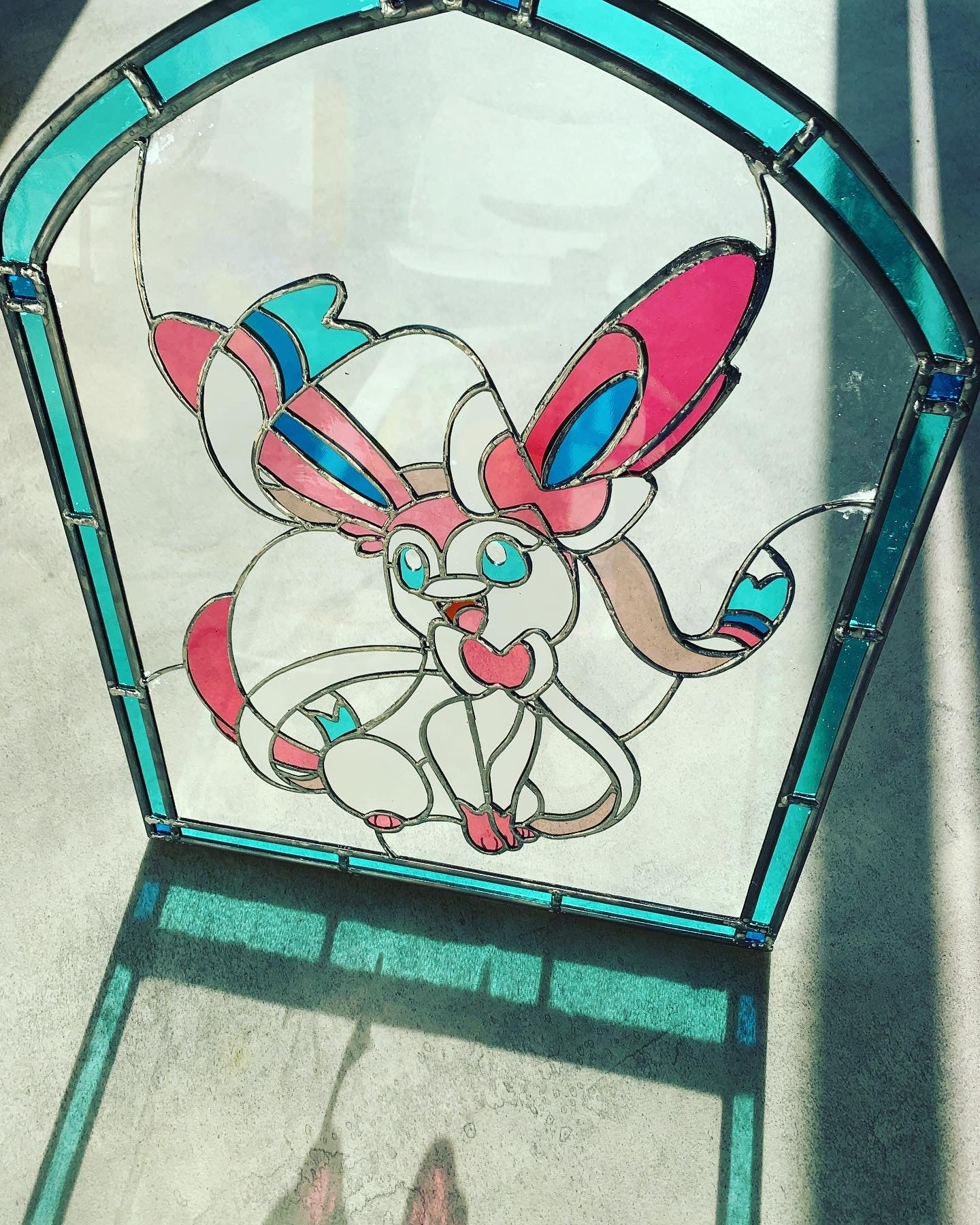 Sylveon Inspired Stained Glass Window Stained Glass Geek
