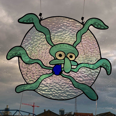 Dancing Squidward Inspired Stained Glass Pattern