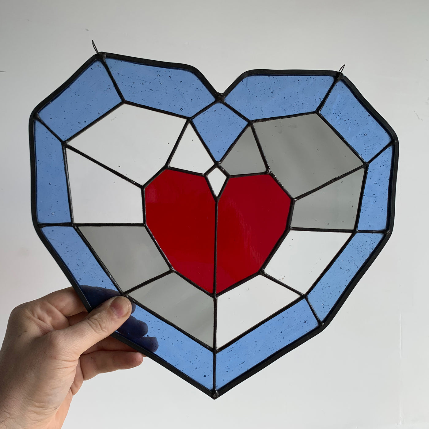 piece of heart from ocarina of time stained glass suncatcher in large size