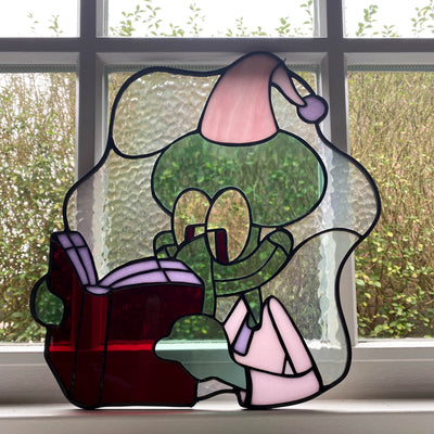 Reading Squidward Inspired Stained Glass Art