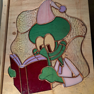 Reading Squidward Inspired Stained Glass Art