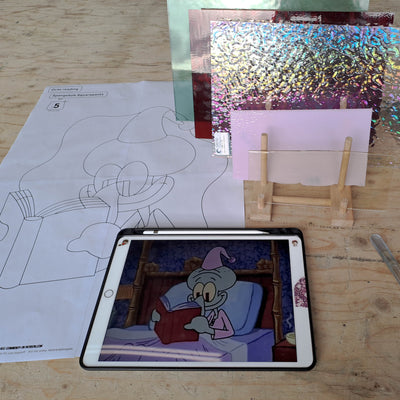 Reading Squidward Inspired Stained Glass Art