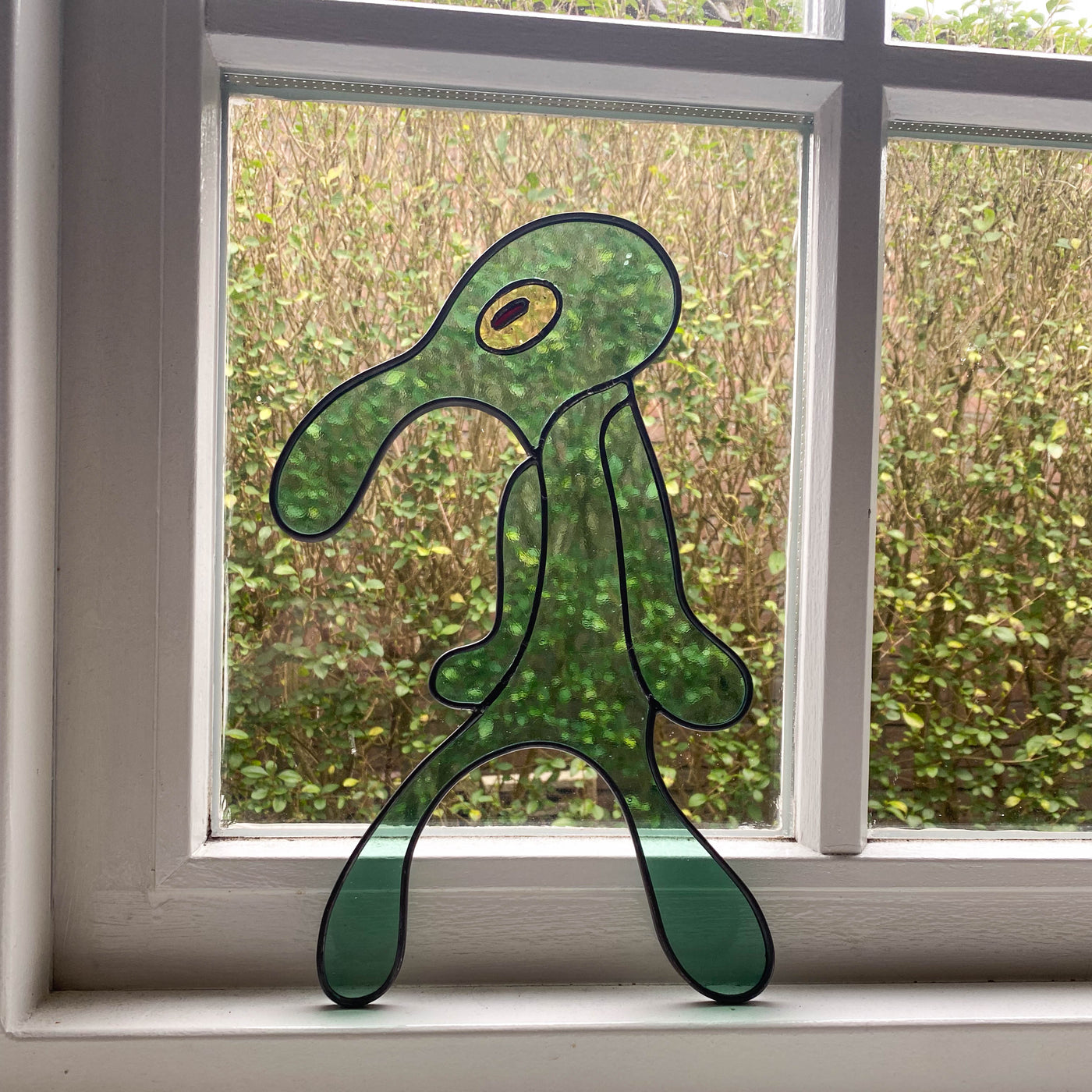 Squidward's Painting Inspired Stained Glass Pattern