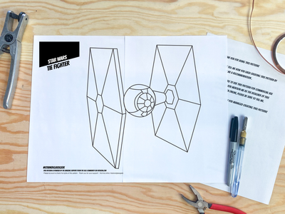 TIE Fighter Inspired Stained Glass Pattern
