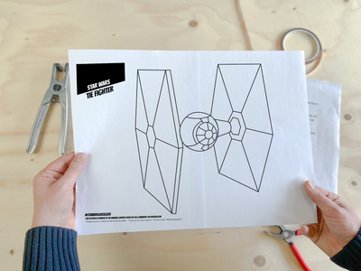 TIE Fighter Inspired Stained Glass Pattern