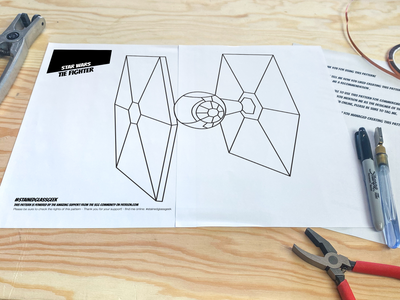 star wars tie fighter stained glass pattern