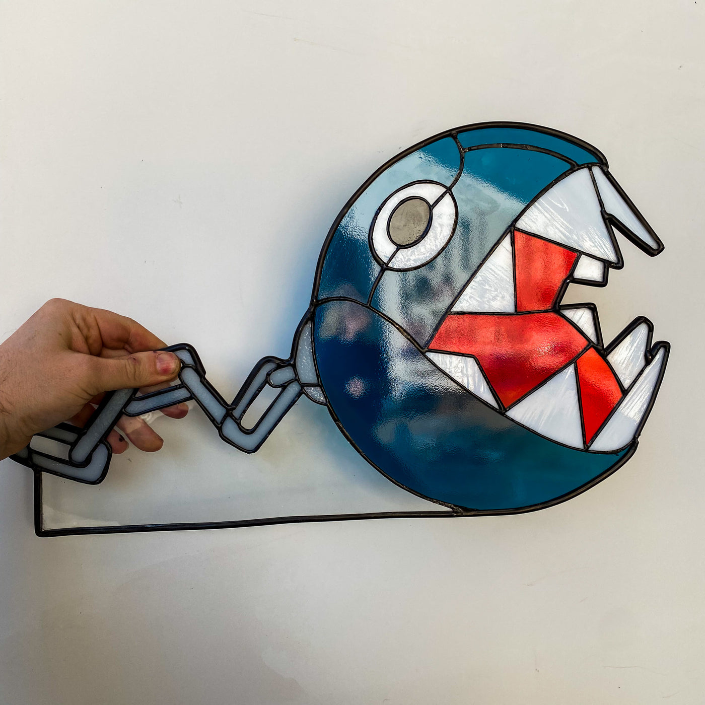 Chain Chomp Inspired Stained Glass Art
