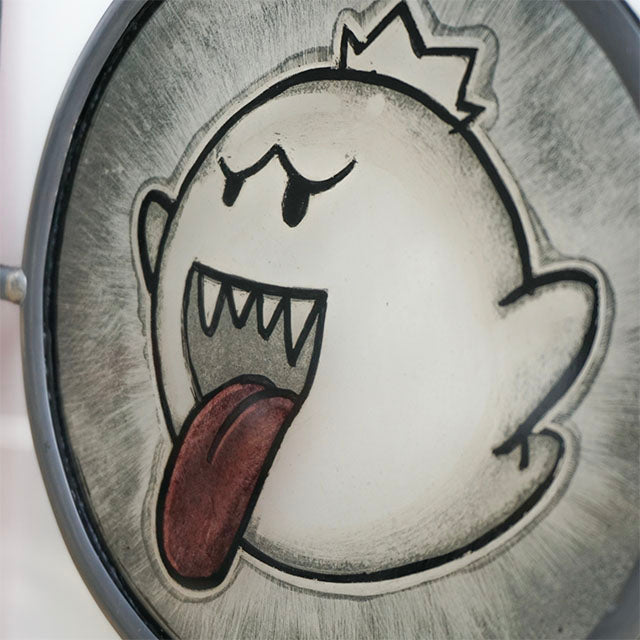 king boo painted on glass with enamel paint