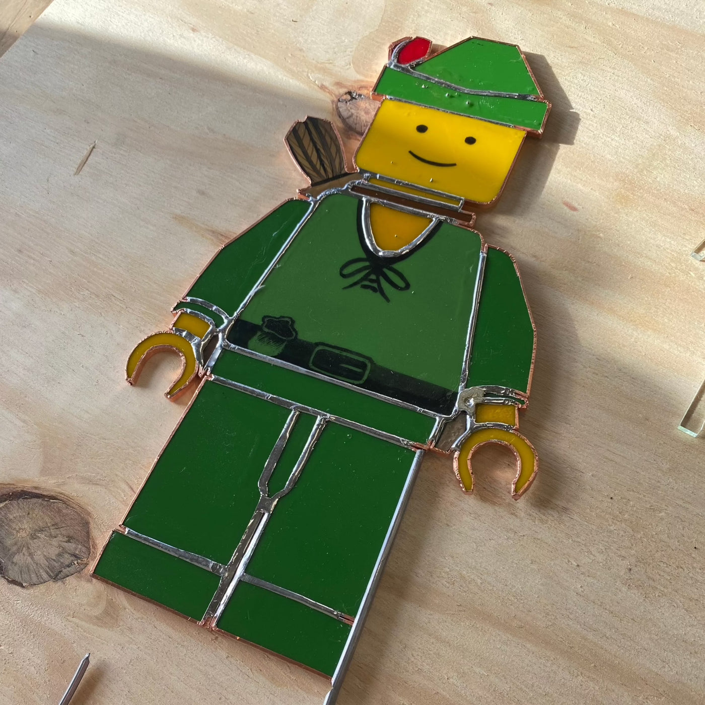 lego forestman minifigure stained glass art_2