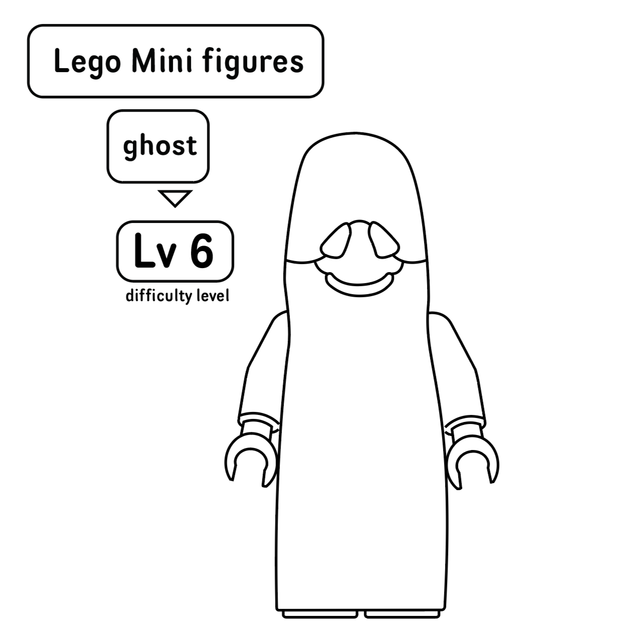 lego ghost minifigure stained glass pattern