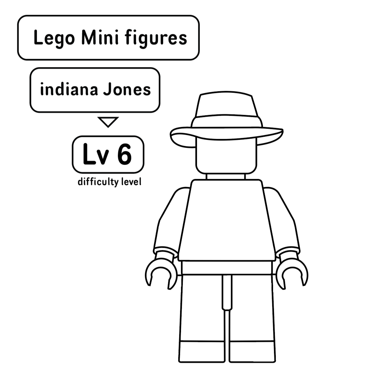 Indiana Jones Minifigure Inspired Stained Glass Pattern