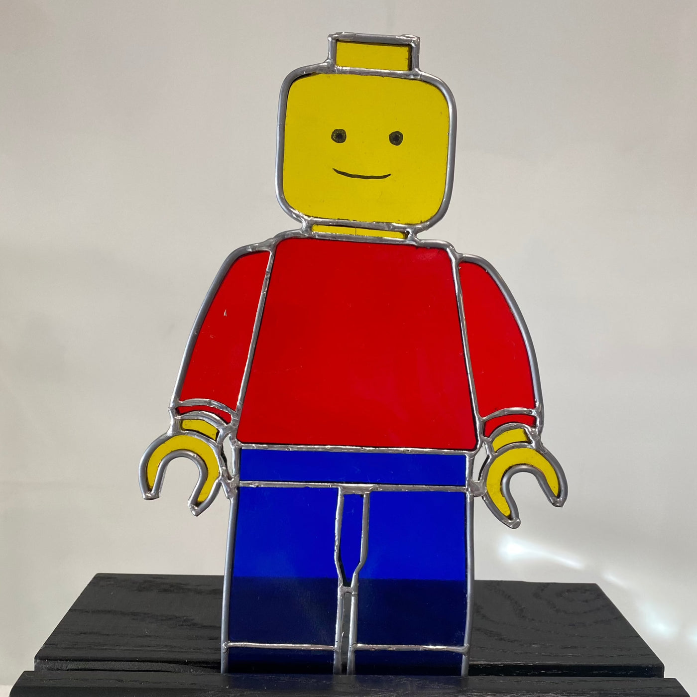 lego mini figure bob stained glass art