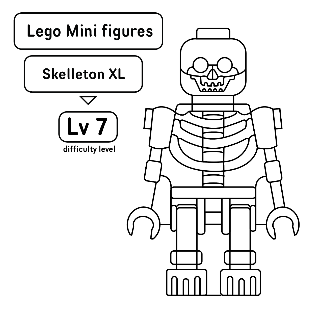 Lego Skeleton Minifigure Inspired Stained Glass Pattern