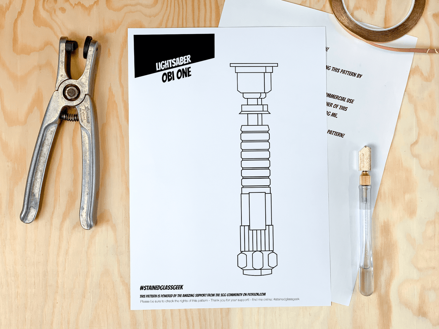 Lightsaber Hilt Inspired Stained Glass Pattern – Stained Glass Geek