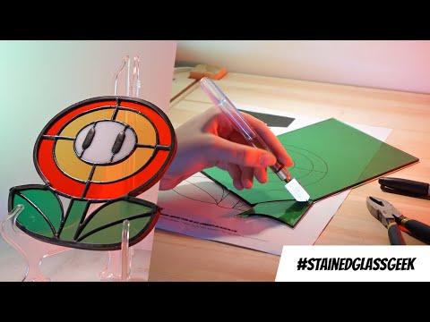 Fire Flower Inspired Stained Glass Art