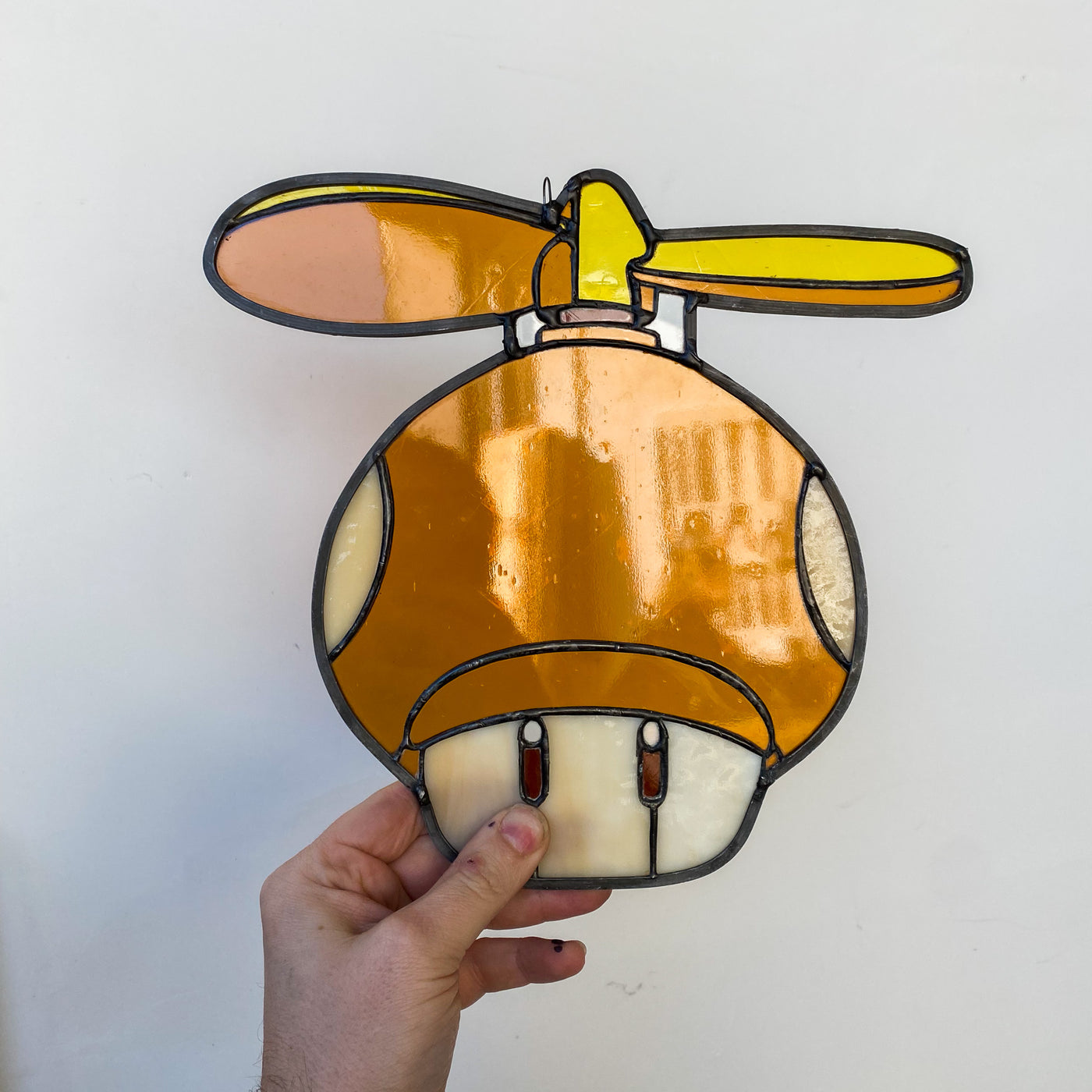 propeller mushroom stained glass art