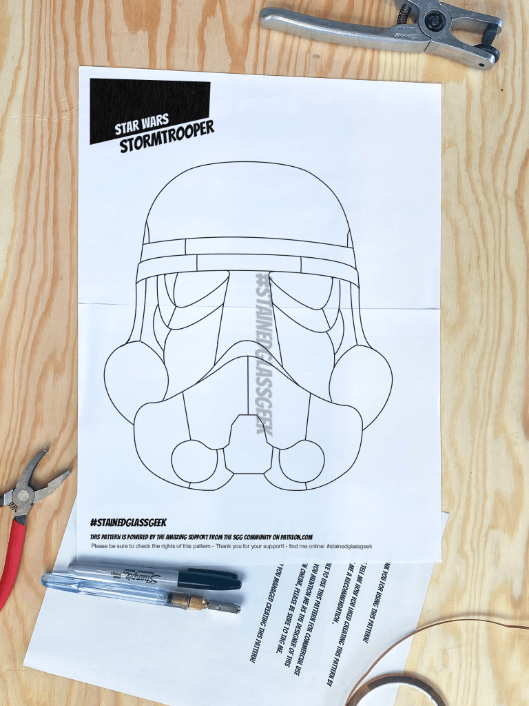 Stormtrooper Python Pattern Stormtrooper's Helmet Inspired Stained Glass Pattern - PDF File