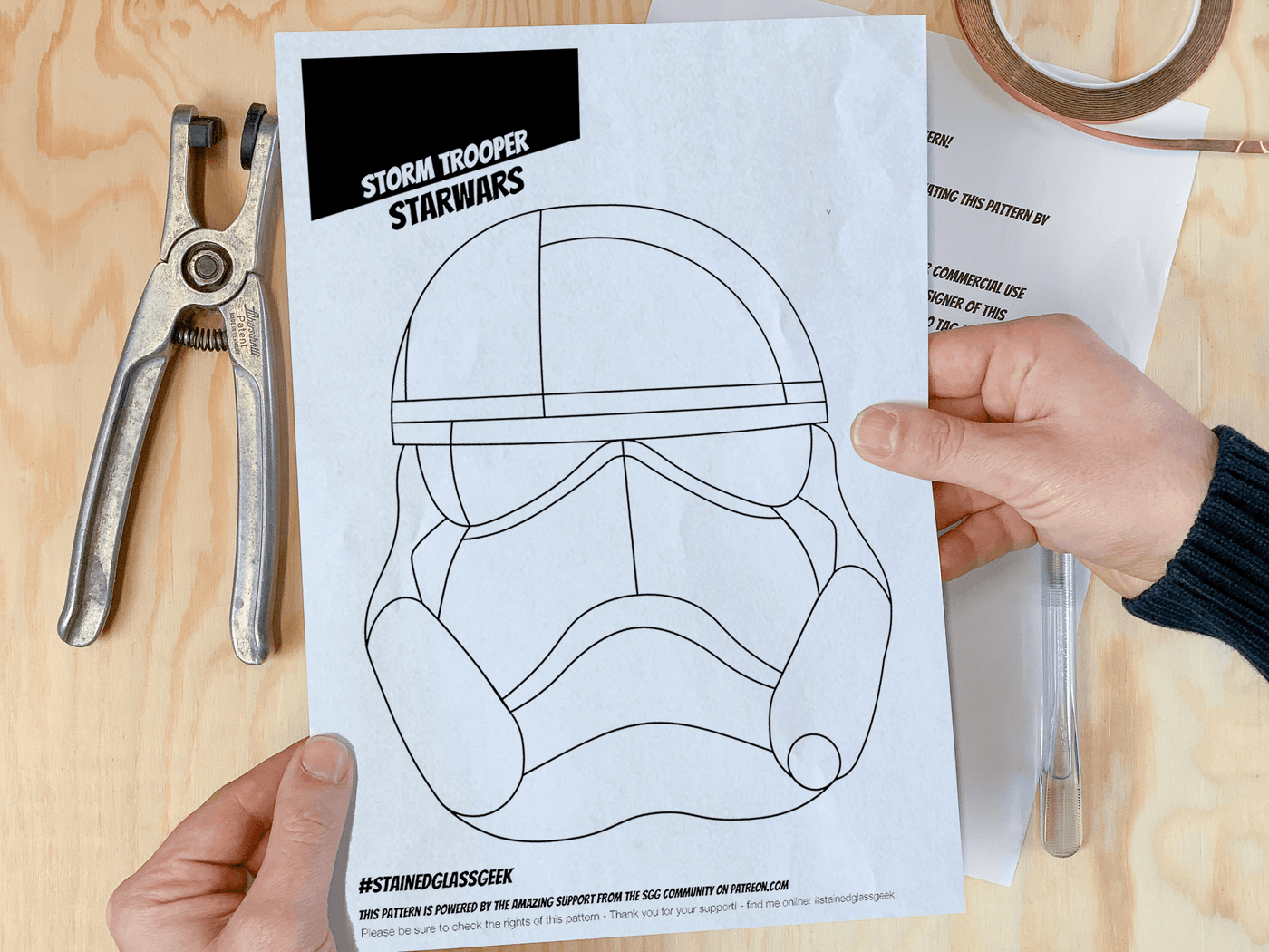 Stormtrooper Python Pattern Stormtrooper's Helmet Inspired Stained Glass Pattern - PDF File