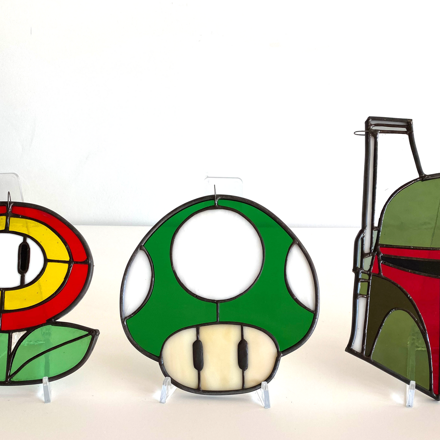 Super Mario 1-Up Mushroom Stained Glass Suncatcher 1