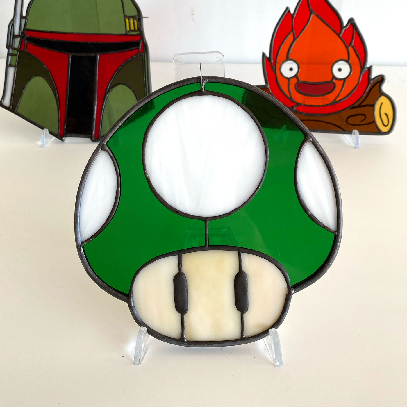 Super Mario 1-Up Mushroom Stained Glass Suncatcher 2