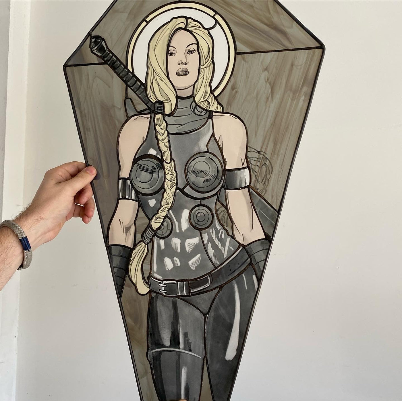 Heroes Never Die - Valkyrie Inspired Stained Glass Art