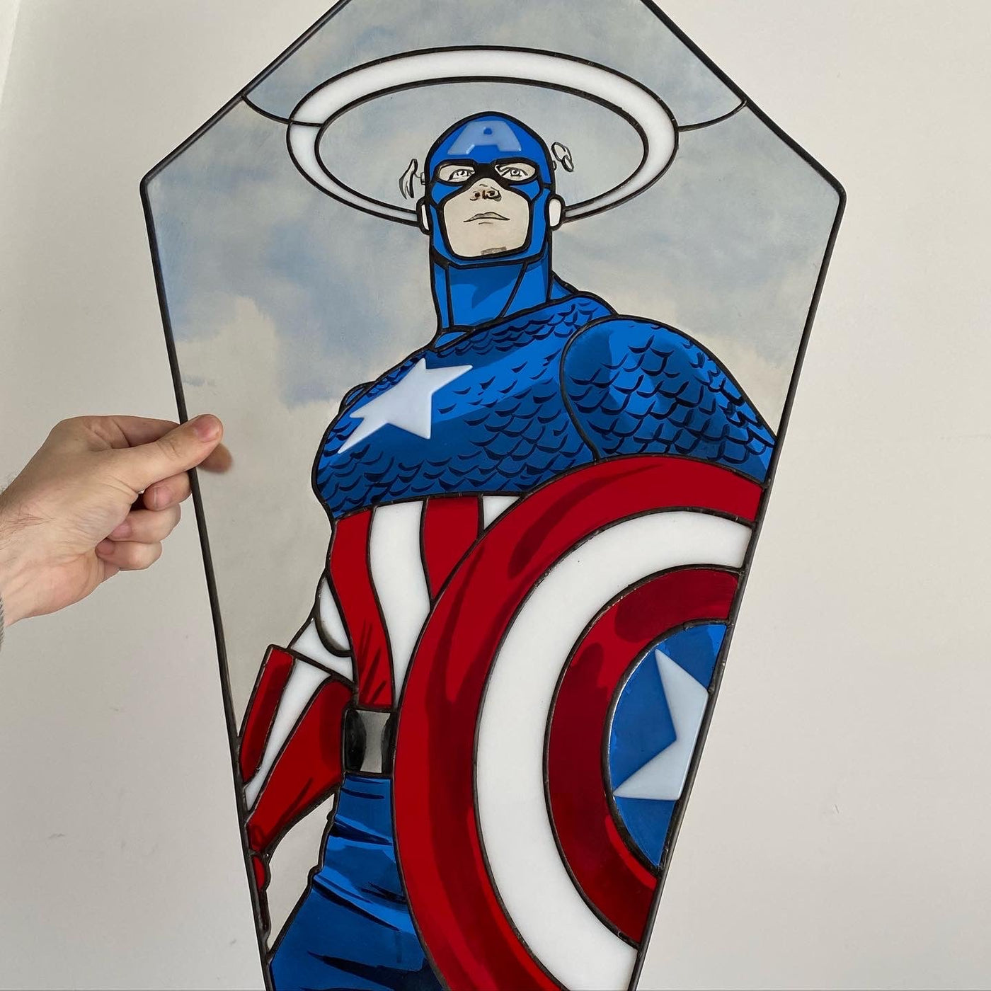 Heroes Never Die - Captain America Inspired Stained Glass Art