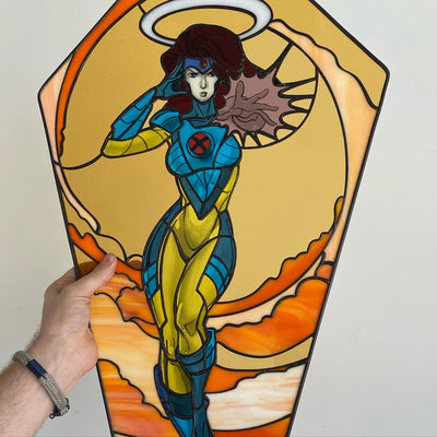 Heroes Never Die - Jean Grey Inspired Stained Glass Art