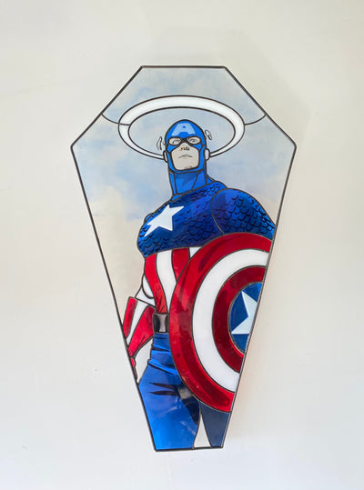 Heroes Never Die - Captain America Inspired Stained Glass Art_1