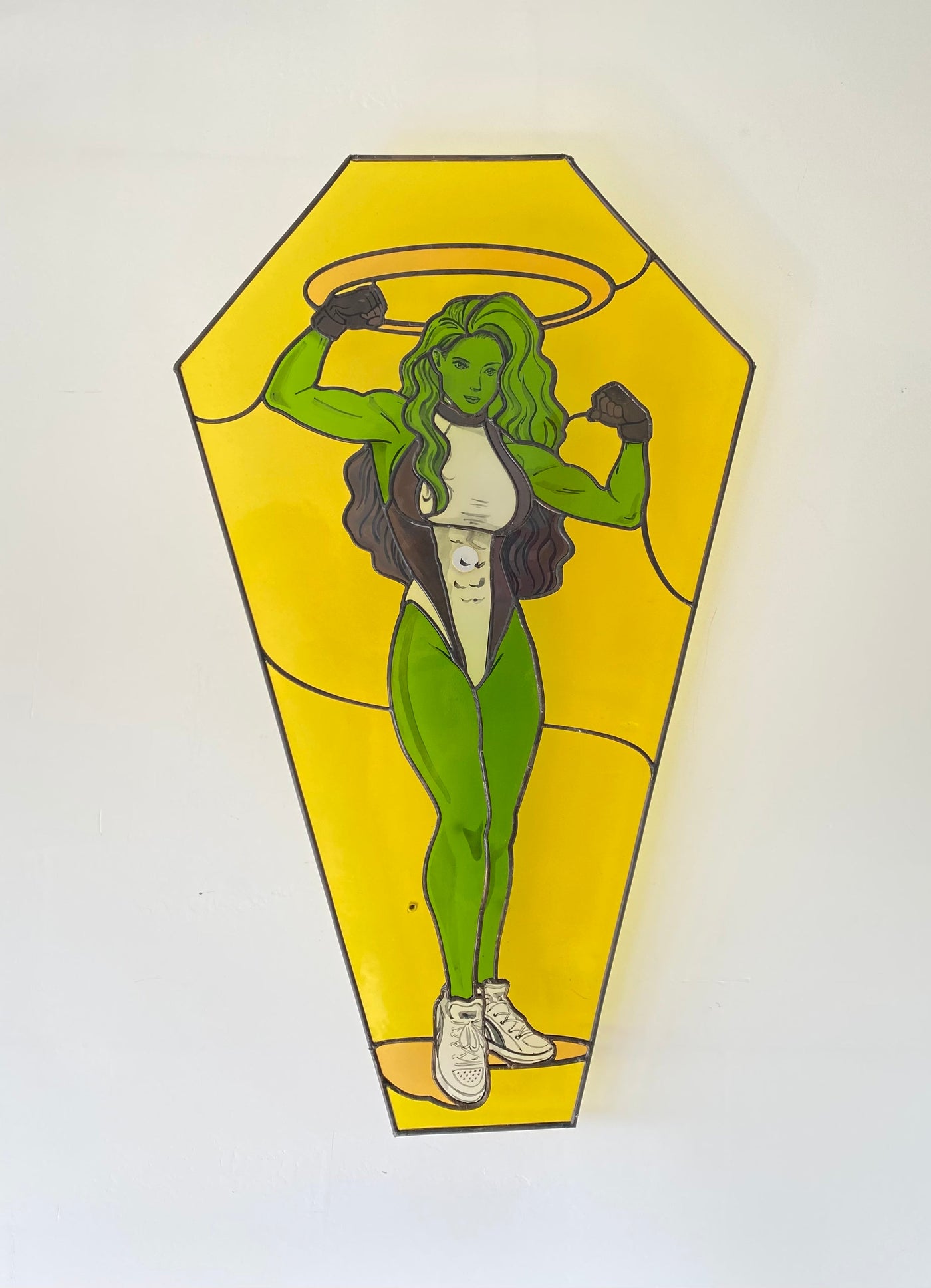 Heroes Never Die - She-Hulk Inspired Stained Glass Art