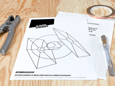 TIE Fighter Inspired Stained Glass Pattern