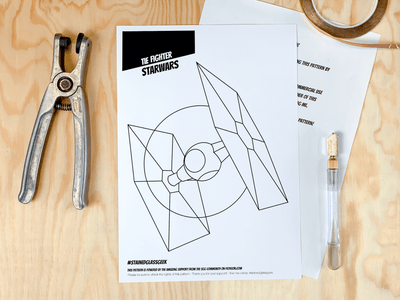 TIE Fighter Inspired Stained Glass Pattern