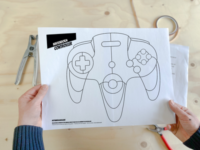 N64 Game Controller Inspired Stained Glass Pattern