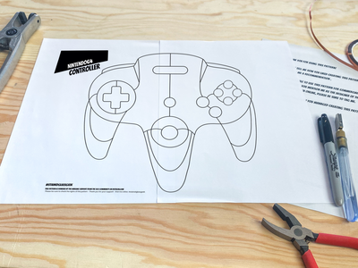 N64 Game Controller Inspired Stained Glass Pattern
