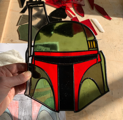 Boba Fett's Helmet Stained Glass Suncatcher 4