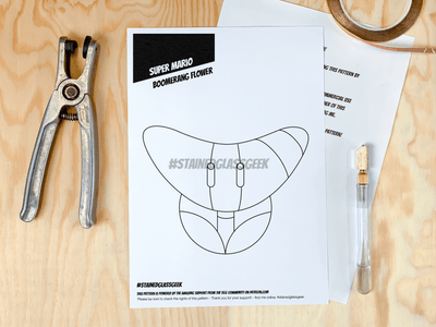 super mario boomerang flower a4 stained glass pattern pdf