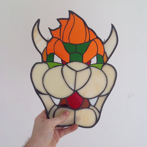 Super Mario Bowser Stained Glass Suncatcher