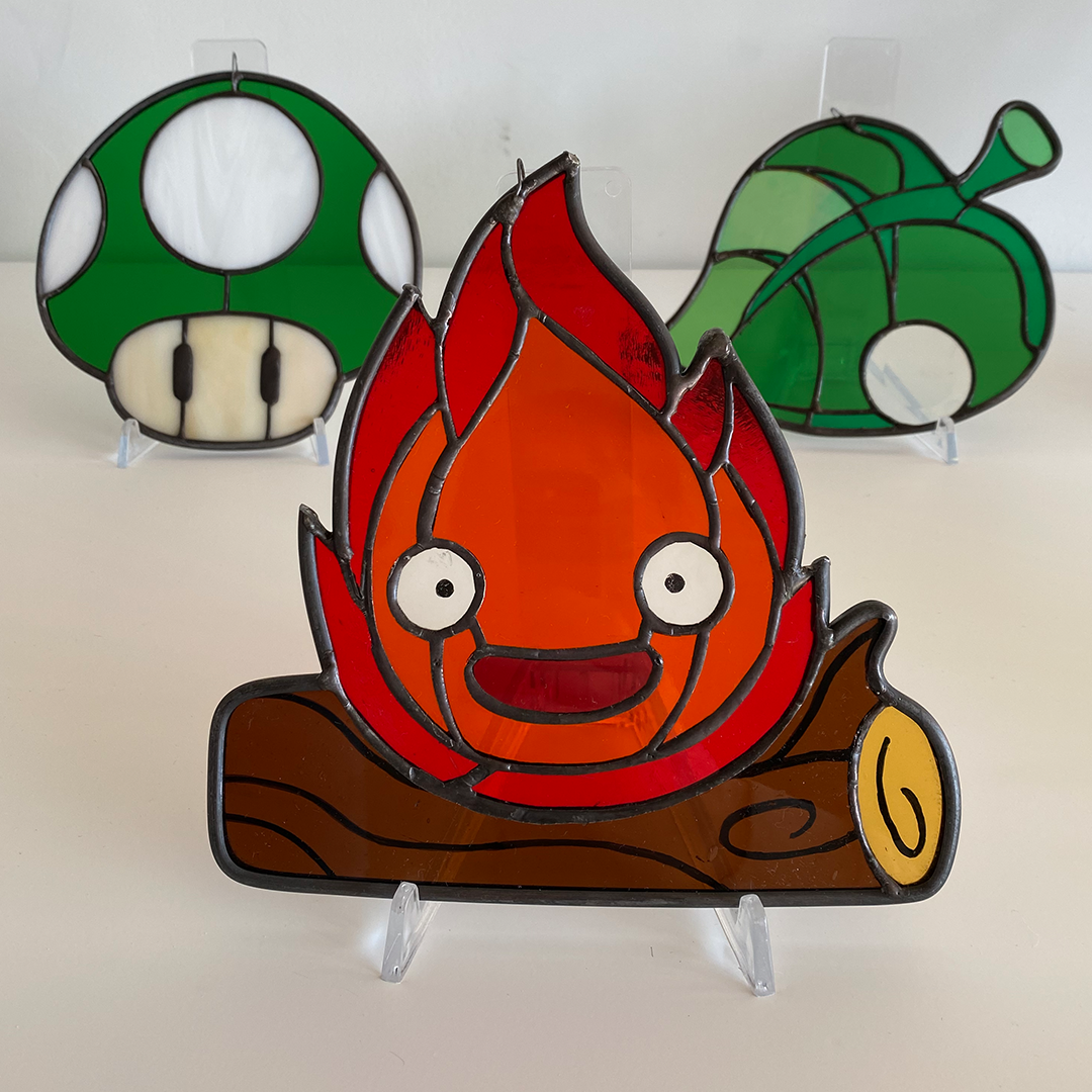 Calcifer Inspired Stained Glass Art