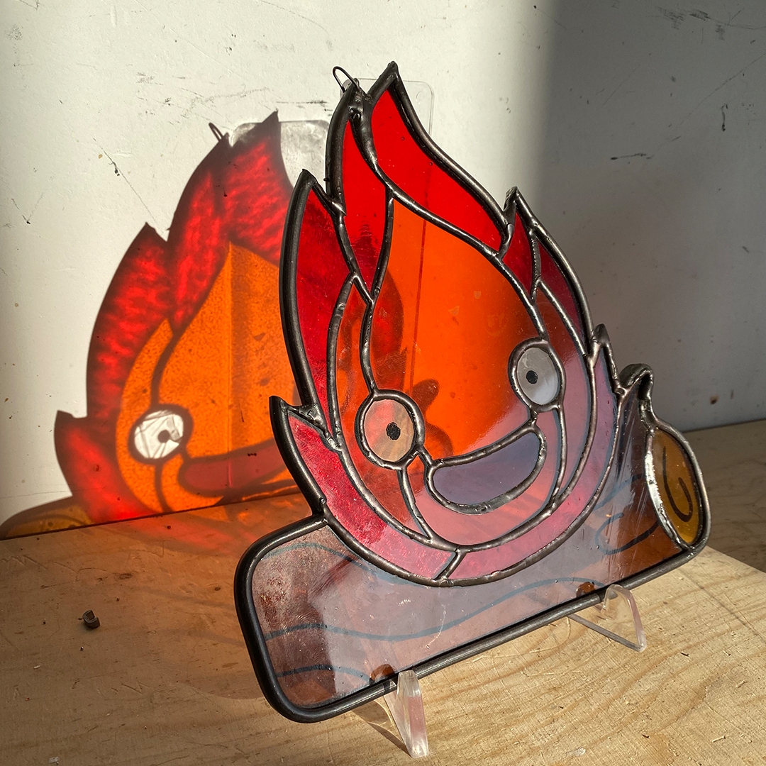 Calcifer Inspired Stained Glass Art