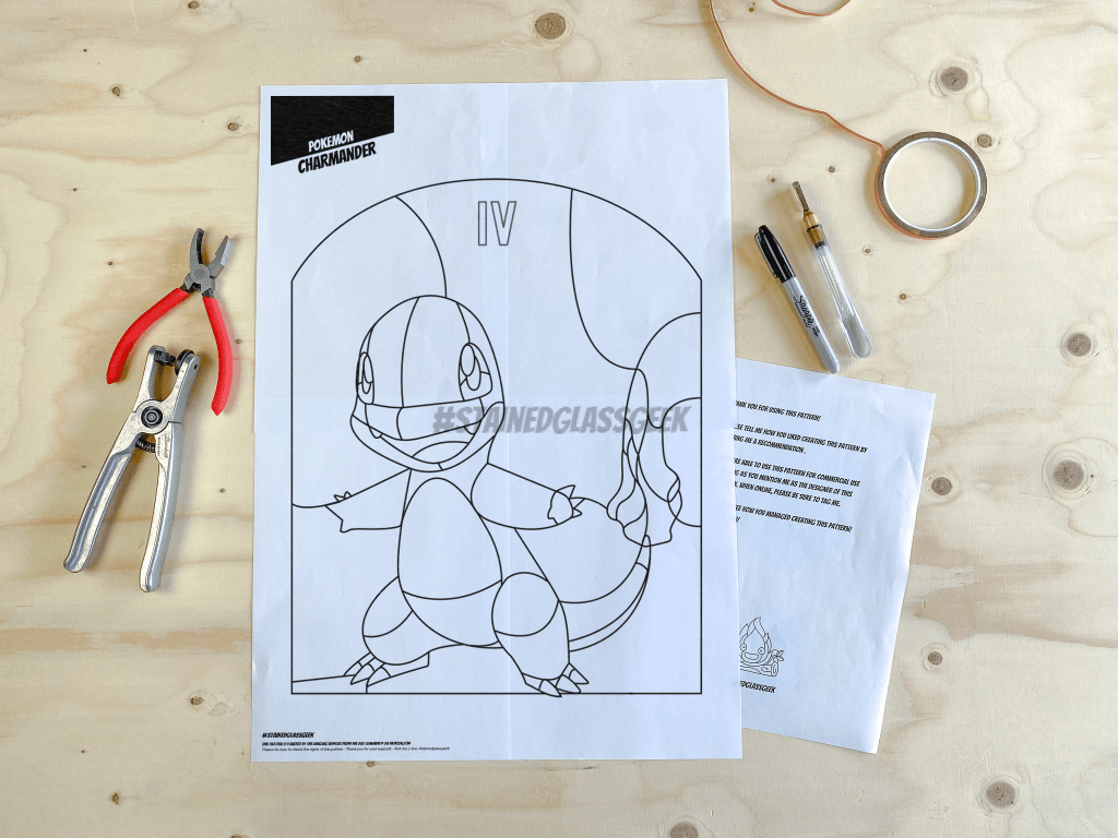 charmander a3 stained glass window pattern pdf