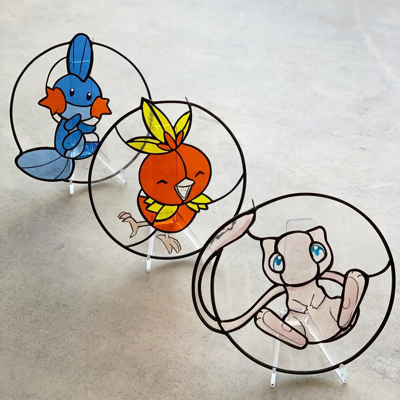cute pokemon round stained glass suncatchers