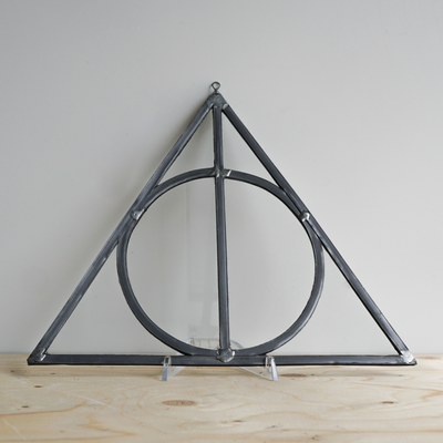 deathly hallows symbol stained glass art 1