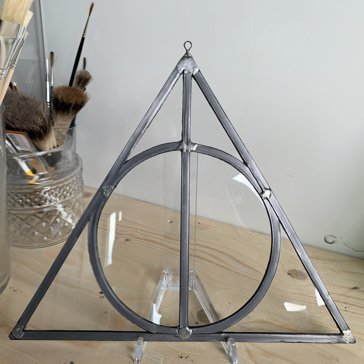 deathly hallows symbol stained glass art 3