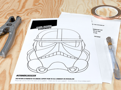star wars flametrooper's helmet a4 stained glass pattern pdf 3