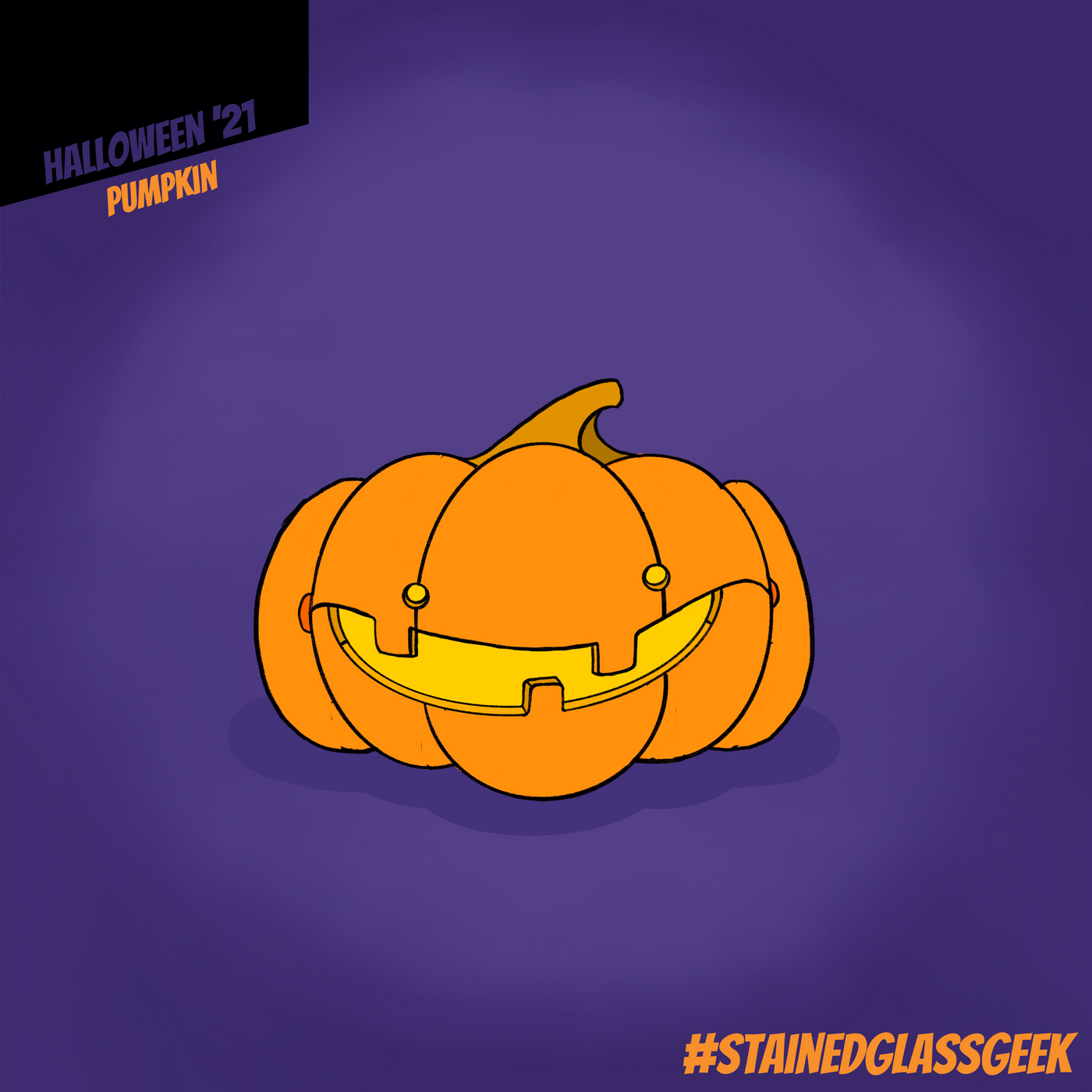 Halloween Pumpkin Stained Glass Pattern