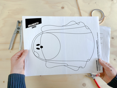 halloween ghost a3 stained glass pattern pdf 1