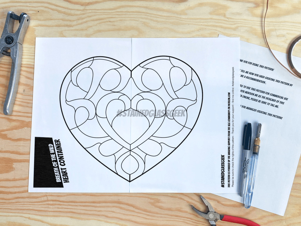 Breath of the Wild: Heart Container Inspired Stained Glass Pattern