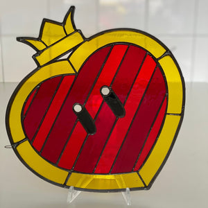 Super Mario Life-Up Heart Stained Glass Suncatcher